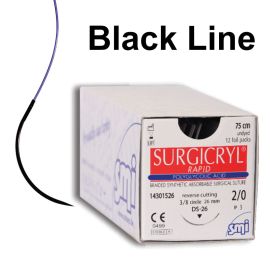 Fire de sutura Acid poliglicolic Rapid ac negru